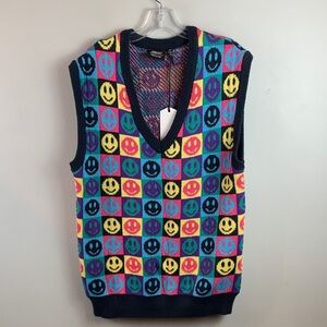 WeSC LEON Pop Smiley Sweater Vest NEW!